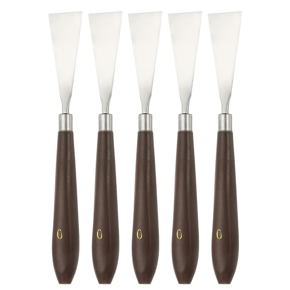 5pcs Painting Palette Knife 2.44 x 0.91 Inch Stainless Steel with Plastic Handle