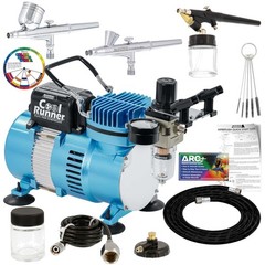 Portable Airbrush Kit with Color Mixing Wheel