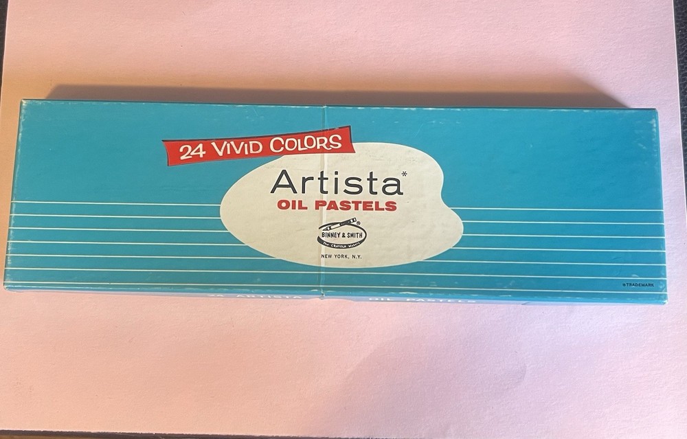 New Vintage Binney & Smith Artista Oil Pastels Set, 24 Vivid Multicolor Shades