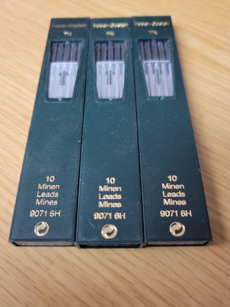 Faber Castell TK 9071 lead refills – 3 packs of 10 – 30 total – 2H 2 mm