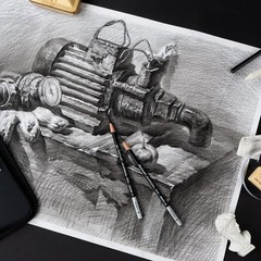 Professional Drawing Artist Kit Set Pencils Sketch Charcoal Rolling Bag 29-Piece