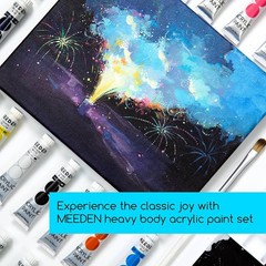 MEEDEN Beginners Acrylic Paint Set: 12 Colors 12ml/0.41 fl oz Heavy Body Art Cra