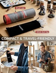 Travel-Friendly 15pc Paint Brush Set with Triangular Handles for Maximum Control