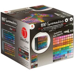 Decotime 100pk Twin Markers Paint ART Deco Tray Set ANY SURFACE Professional