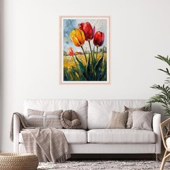 Tulip Diamond Art Kits for Adults,Round Full Drill 5D Diamond Painting Kits for