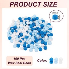 Wax Seal Beads, 300 Pcs Wax Sealing Beads, Blue/Ice Blue/White