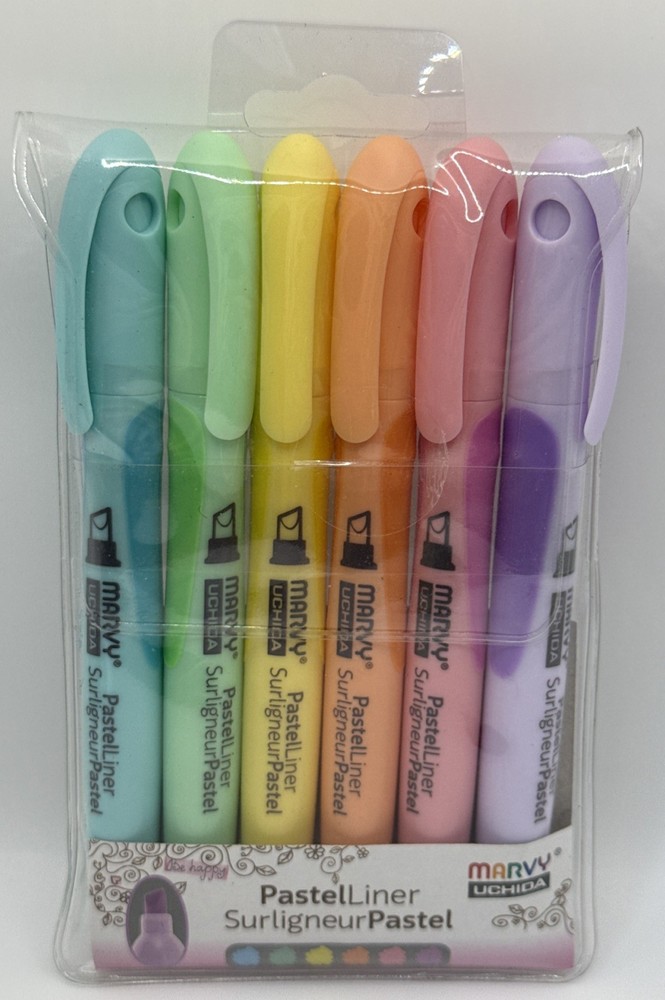 Marvy Pastel Liner Pen Set Art Supplies, Large Tip, Multiple Colors
