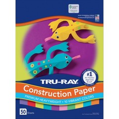 Tru-Ray Construction Paper, 10 Vibrant Colors, 9″ x 12″, 50 Sheets