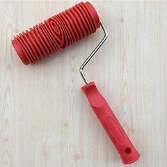 2-Piece Rubber Empaistic Wood Pattern Roller & Graining Tool for DIY Home Decor