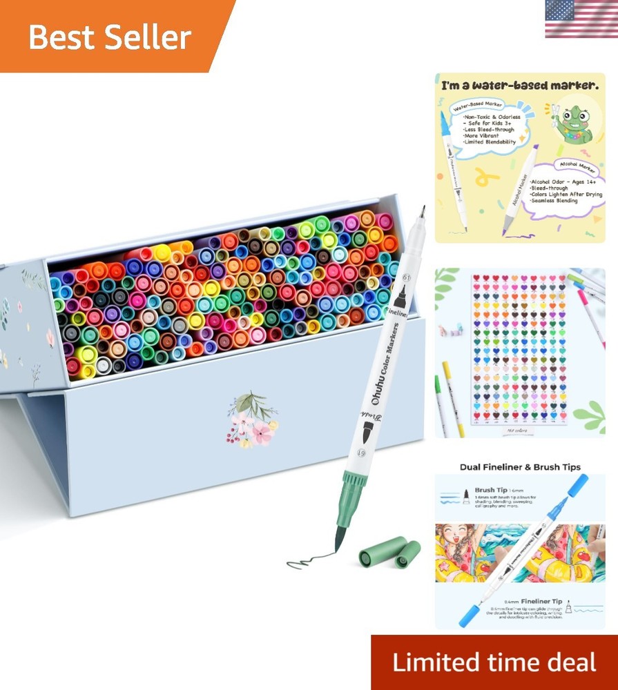 Markers for Adult Coloring Books No Bleeding 160 Colors Coloring Markers Wate…