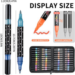 96 Colors Glitter Brush Markers,48 Pack Dual Tip Brush Glitter Marker for Doo…