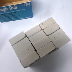 SANFORD MAGIC RUB 1954 BOX OF 12 ERASERS NON-SMUDGE NON-ABRASIVE WHITE Sticky