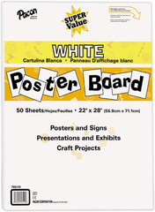 Pacon Super Value Poster Board, 22″X28″, White, 50 Sheets