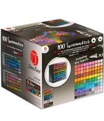 Decotime 100pk Twin Markers | Paint ART Deco Tray Set ANY SURFACE Professional