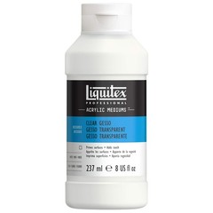 Professional Gesso Surface Prep Medium, 237ml (8.0 oz), Clear