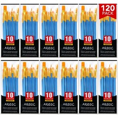 Acrylic Paint Brush Set, 12pack/120pcs Nylon Hair Paint Brushes, for Oil Pain…