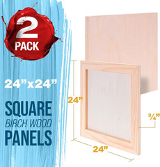 24″ x 24″ Unfinished Cradled Wood Panels – 2 Pack for Painting & Crafts