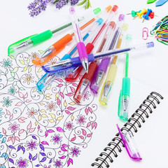 Glitter Gel Pens, 33 Colors Neon Glitter Pens Set Gel Art Markers with 40% Mo…