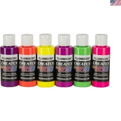 Artistic Fluorescent Airbrush Paint Set – 2oz Non-Toxic Bottles for Creative Use