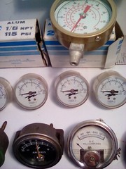 37 EA. GAUGES, VARIOUS STYLES, SIZES, RANGES, SOME NOS, OR ARTS & CRAFTS DECOR