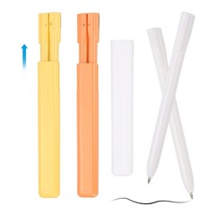 6 Pcs 0.5mm Rollerball Pens, Gel Ink Pens for Gift, White/Yellow/Orange