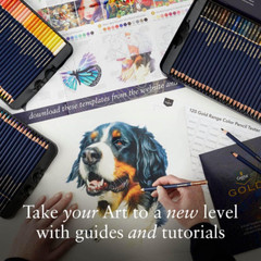 Gold Standard 120 Colouring Pencils Set | Quality Oil-Based Coloured Cores Stay