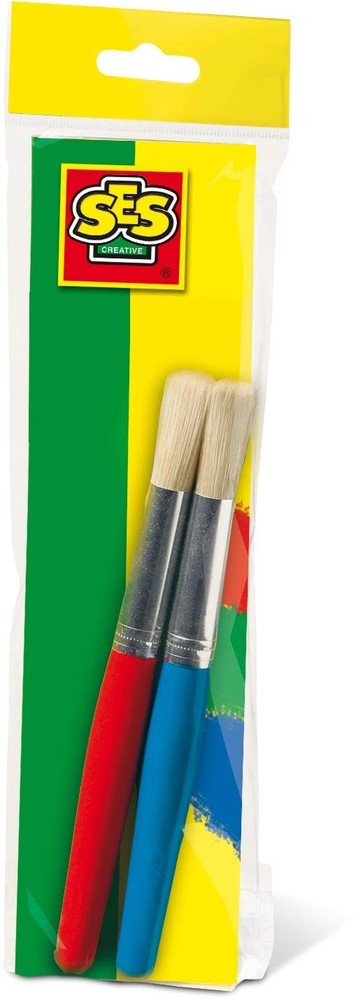 SES Creative 00399 – Jumbo Paint Brushes for Kids, 2 Pieces, Easy-Grip for Young