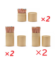 MUJI Paper Tube Pencil Moma Natural Wood Shaft 36-60 Colors 2 Sets