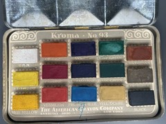 Vintage Old King Cole Tin American Crayon Company Water Paints No 93 Made in USA