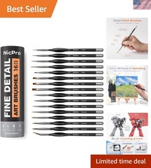 Portable 16 Pcs Fine Detail Paint Brushes – Ideal for Travel & Creative Projects