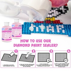 sevgili Diamond Painting Sealer Kits 120ML with Brushes, 4OZ, pink