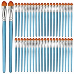 50 PCS 0.7 Inch Artist Filbert Paint Brushes Soft Nylon Hair Wood Handle