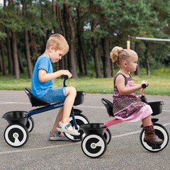 Toddler Tricycle with Adjustable Seat and Storage Baskets for 1.5-5 Years Old…