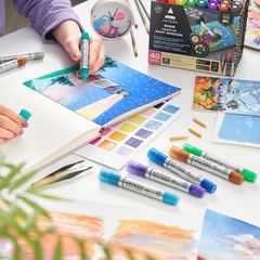 Arteza Acrylic Paint Markers, Set of 40 Acrylic Paint Pens in Assorted Colors, A