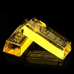 1pairs 2.5inch Citrine Gold Bar Feng Shui Car Home Decor Paperweight Supplies