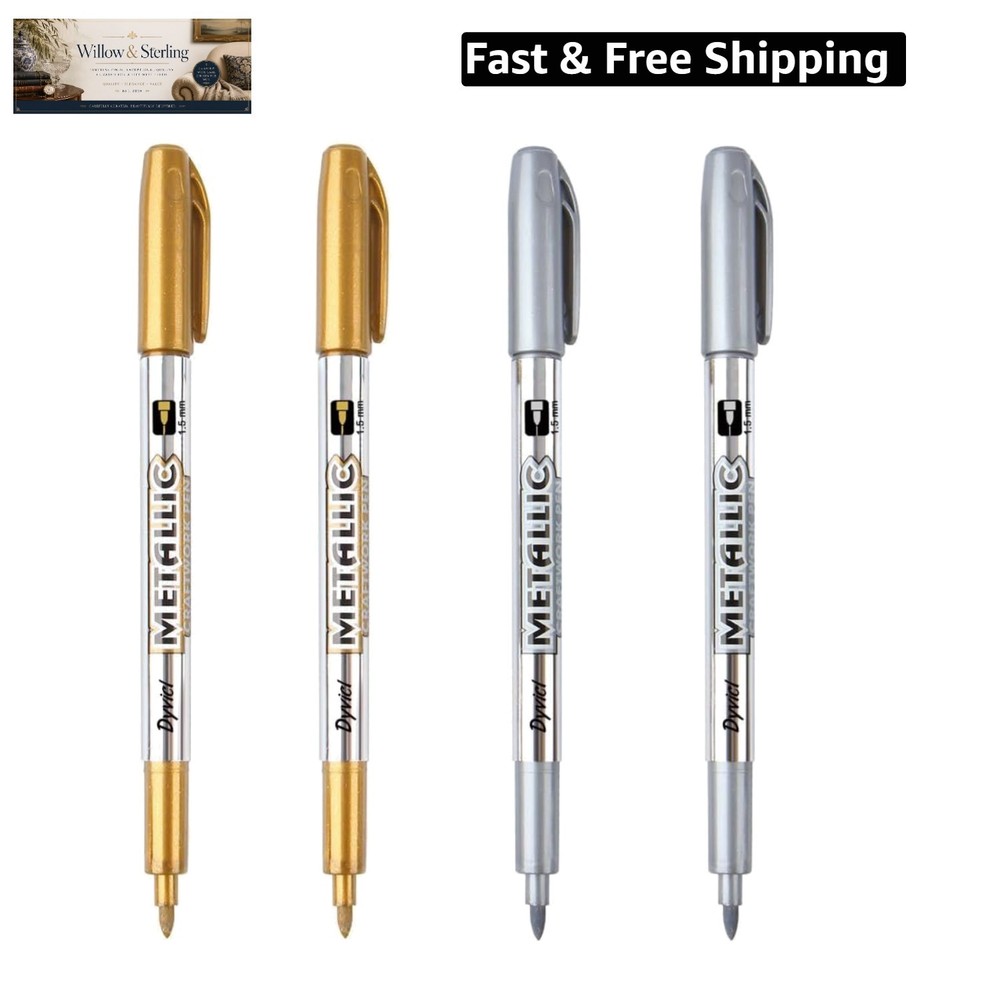 Metallic Markers Pens – Silver and Gold Paint Pens for Black Paper, Glass, Ro…
