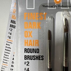 Lot Of 8 Packs Of 3-Piece Dark Ox Hair Round Artist Brushes #2, #4, #6 PRO 10107