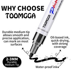 Permanent Paint Markers Oil Based Medium Point 5 Colors Quick Drying Waterproof