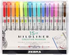 Zebra Pen Mildliner Double Ended Highlighter 1 Count (Pack of 15), Assorted
