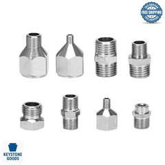 8-Piece Brass Airbrush Adapter Kit for Compressors & Hoses