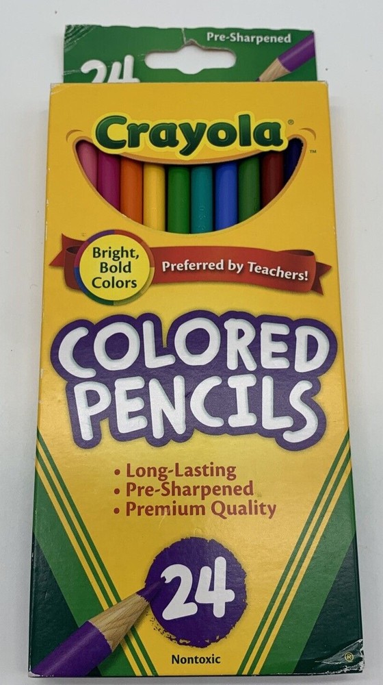 Crayola – Nontoxic – Colored Pencils- 24 ct Pack~ Pre-Sharpened – BRAND NEW