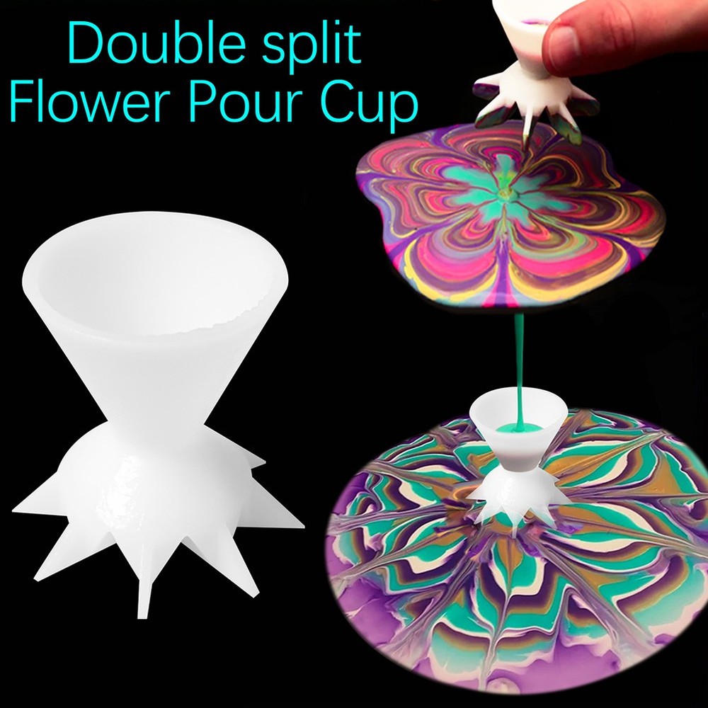 3 Pcs Mini Paint Pouring Split Cups For Creative Art DIY Easy To Use