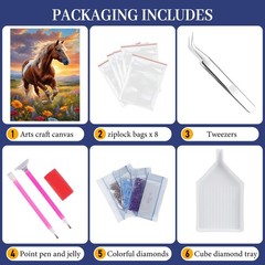 Horse Diamond Art Kits for Adults, Horse Diamond Painting Kits for Adults Begin