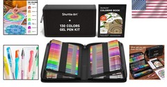 Non-Toxic Gel Pens Set – 130 Unique Colors & Bonus Book for Endless Creativity
