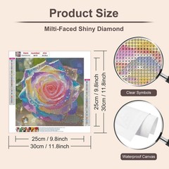Anuver Flower Diamond Art Kits for Adults, Rose Full Drill Multicolor