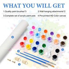 PRASIO Paint by Numbers Kit for Adults Beginner, Flowers 16×16 Inch, xm-op-01