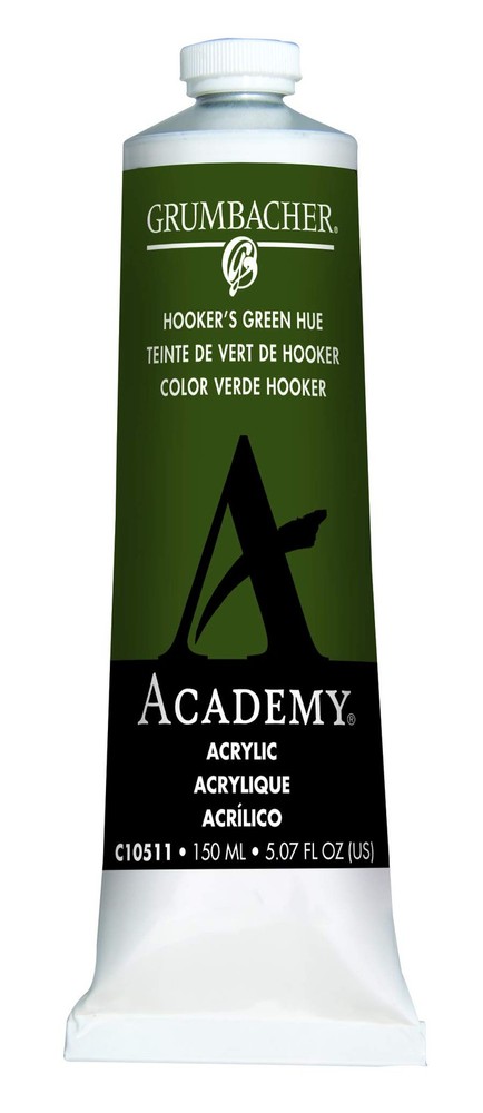 150ml Academy Acrylic Paint Hooker’s Green Hue Tube for Artists Students