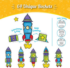 Window Art Rocket | Low Mess Suncatcher Kit | 16 Pieces Glass Painting Set | Kid