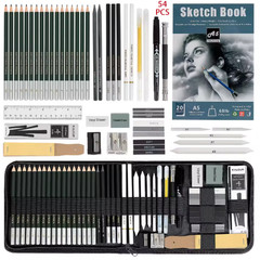 Drawing Sketching Set Art Kit 29-70 Pcs Graphite Charcoal Pastel Pencils
