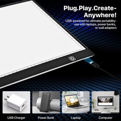A4 LED Light Box for Tracing and Drawing – Ultra Thin Adjustable Light Pad/Board
